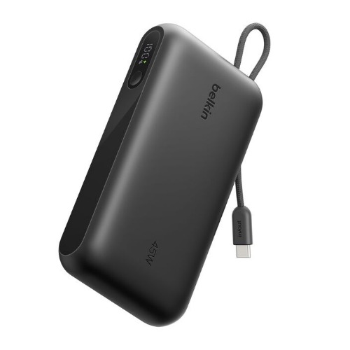 [MPA-BPB030FQBK] MPA-BPB030FQBK Belkin UltraCharge 20K mAh Power Bank & Display w/ Integrated USB-C Cable(20cm)-Black(BPB030fqBK),2xUSB-C(45W),1xUSB-A(18W),$2500 CEW,2 Years Warranty