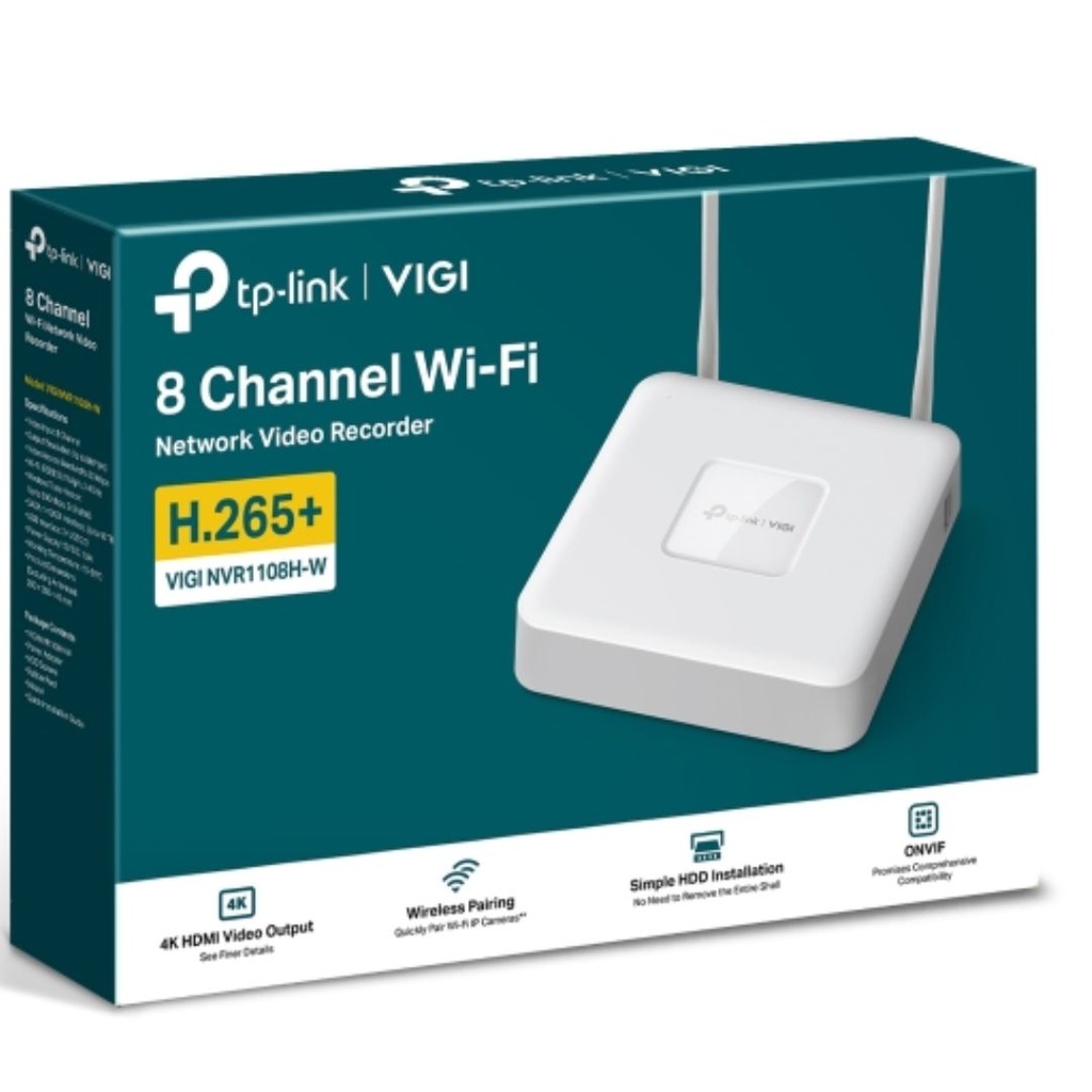 NWTL-VIGI-NVR1108H-W TP-Link VIGI NVR1108H-W 8 Channel Wi-Fi Network Video Recorder, 4K HDMI Output、16MP Decoding Capacity、RX/TX-80Mbps/60Mbps、8-Channel Simultaneous