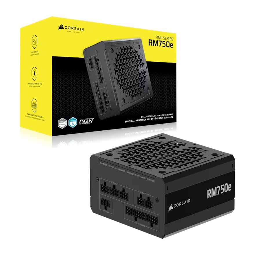 [PSCP-RM750E-GOLD3.1] PSCP-RM750E-GOLD3.1 Corsair RMe Series RM750e Fully Modular Low-Noise ATX Power Supply (AU), Cybenetics Gold, ATX12V 3.1, 2x PATA, 2x EPS, 6x SATA, 3x PCIe