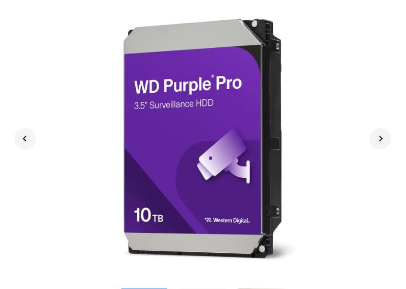 [HAWD-PP35-10TB102] HAWD-PP35-10TB102 Western Digital WD102PURP Purple Pro 10TB 3.5' Surveillance HDD 7200RPM 256MB SATA3 265MB/s 550TBW 24x7 64 Cameras AV NVR DVR 2.5mil MTBF 5yrs