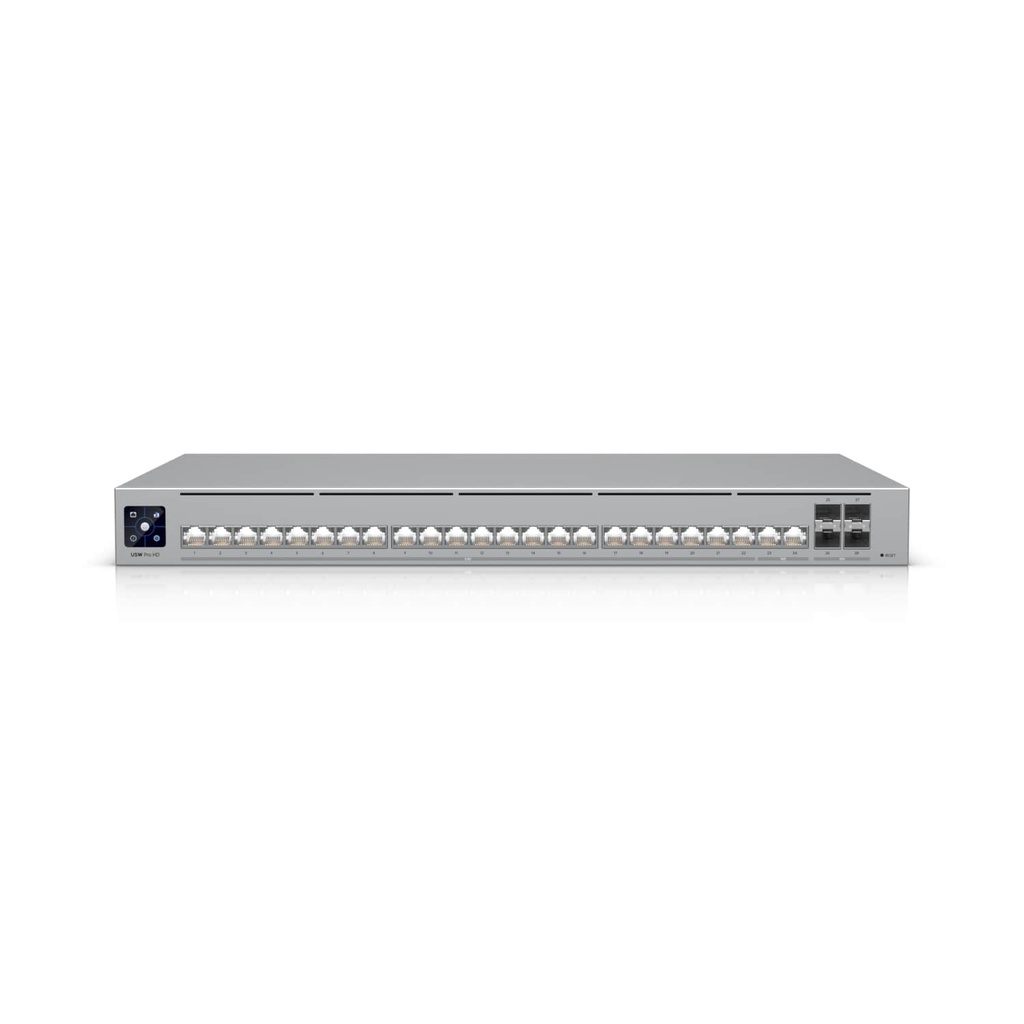 NHU-USW-PRO-HD-24 Ubiquiti Pro HD 24, Professional-grade, Layer 3 Etherlighting Switch,(2) 10 GbE, (22) 2.5 GbE, (4) 10G SFP+ Ports,