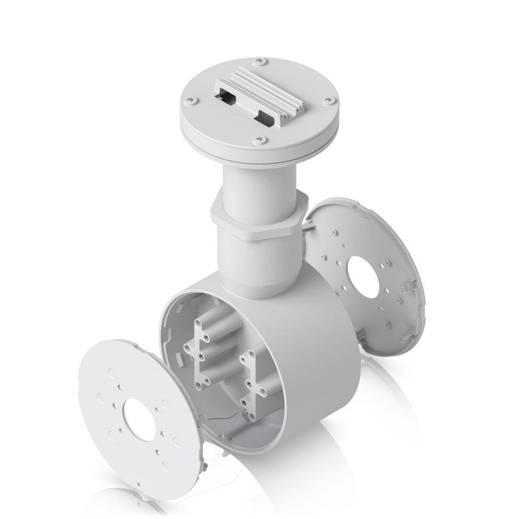 NHU-UACC-CAMERA-DM-W Ubiquiti Camera Dual Mount,White,Tamper-resistant,Back-to-back,2 Bullet/Dome/Turret,Sup Surface/Pole/Pendant Instal,1 1/2' NPS Thread Conduit