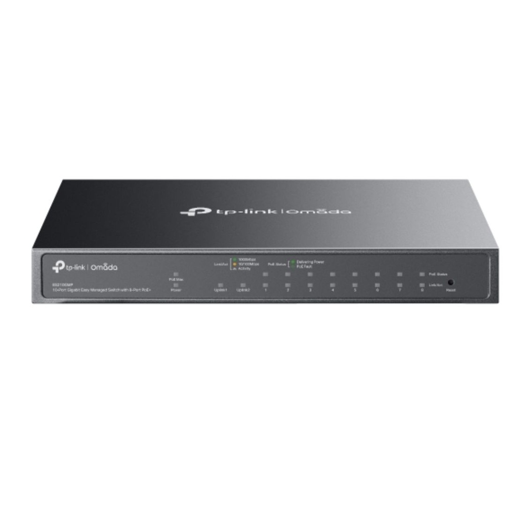NWTL-ES210GMP (CH)TP-Link ES210GMP Omada 10-Port Gigabit Easy Managed Switch with 8-Port PoE+,  Flow Control, Loopback Detection, Port Isolation, Port Mirroring, LA