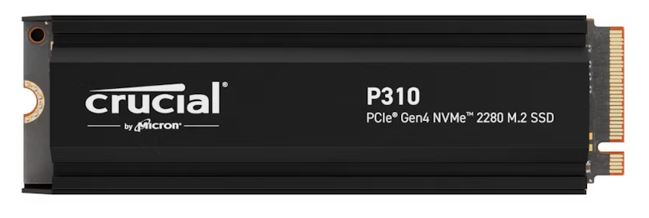 HBC-P310-2TBH (stock recall) -Crucial P310 2TB Gen4 2280 NVMe SSD w Heatsink 7100/6000 MB/s R/W 440TBW 1000K/1200K IOPS 1.5M hrs MTTF Full-Drive Encryption M.2 5yrs