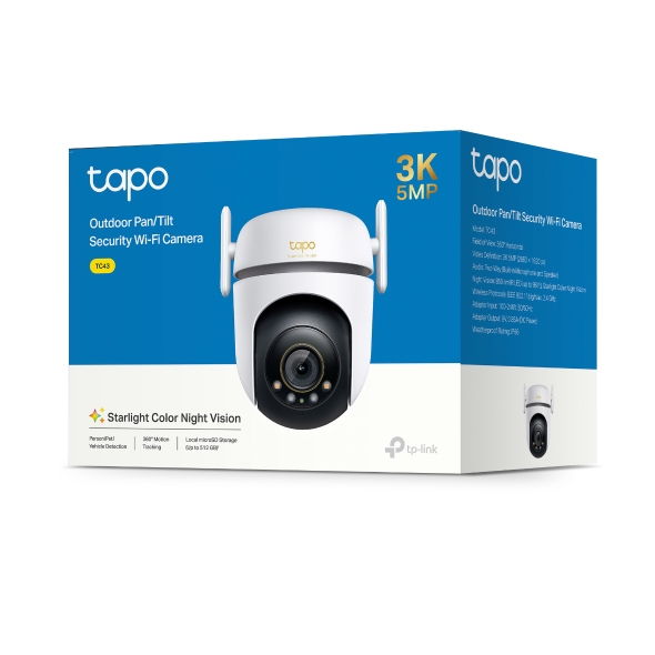 [NWTL-TC43] NWTL-TC43 TP-Link TC43 Outdoor Pan/Tilt Security Wi-Fi Camera, 3K 5MP Live View, Starlight Colour Night Vision, 360° All-Round Protection