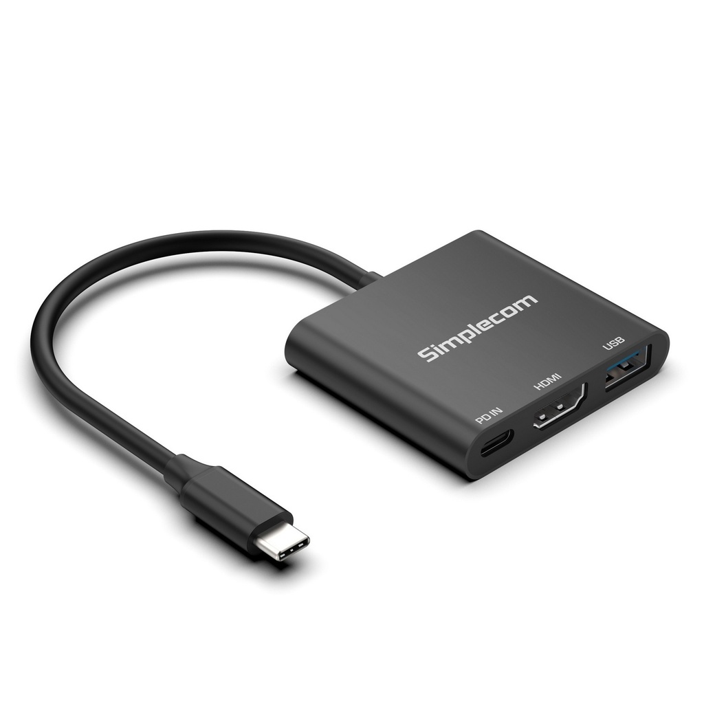 HXSI-DA320 Simplecom DA320 USB-C 3-In-1 Adapter USB 3.2 Gen 1 5Gbps PD HDMI 2.0 4K@60Hz