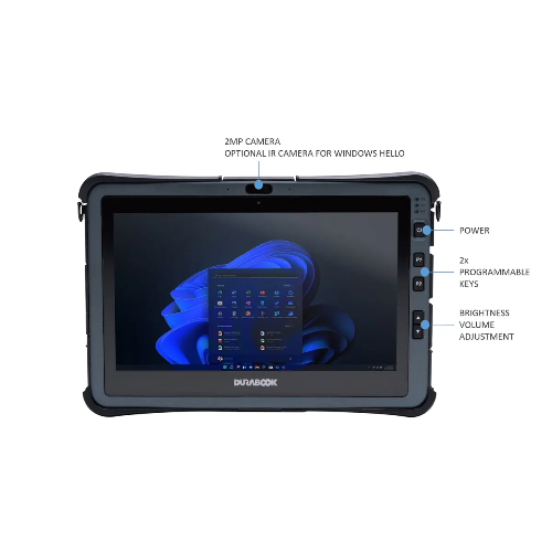 NBDB-U1H1P2EEHBXX Durabook, U11, 11.6' FHD, Intel® Core™ i5-1230U, Windows 11, 8GB RAM, 256GB PCIe SSD, Wi-Fi 6E, Bluetooth v5.3, 2MP Front Camera, 3-year Warranty