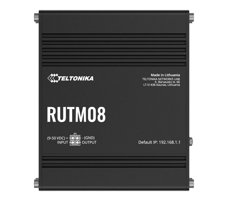 NHT-RUTM08 Teltonika RUTM08 Industrial Wired Router, 4 Gigabit RJ45 Ports,128 tag/port-based VLANs, PSU included