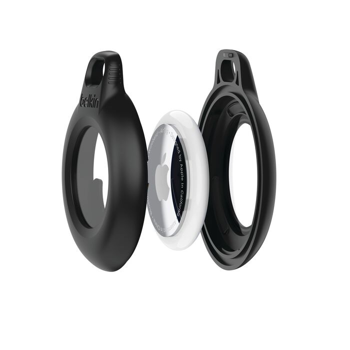 MPA-MSC014BTBK Belkin Waterproof Secure Holder with Key Ring for AirTag (Pack of 2) - Black(MSC014btBK), Clean, IPX8-Rated, Sweat & Rain Resistance, 2 Years Warranty