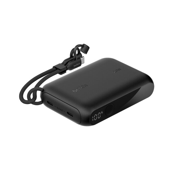 MPA-BPB027FQBK Belkin BoostCharge 10K mAh Power Bank with Display w/ Integrated  USB-C Cable 60W(15cm)- Black(BPB027fqBK),2xUSB-C(20W), $2500 CEW, 2 Years Warranty