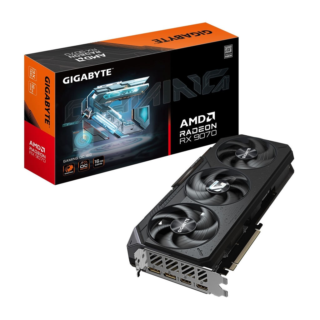 VCG-GV-R9070GAMINGOC-16GD Gigabyte Radeon™ RX 9070 GAMING OC 16G, 20 Gbps, GDDR6, PCI-E 5.0, PSU 750W, 8 pin*2, DisplayPort 2.1a x2 HDMI 2.1b x2