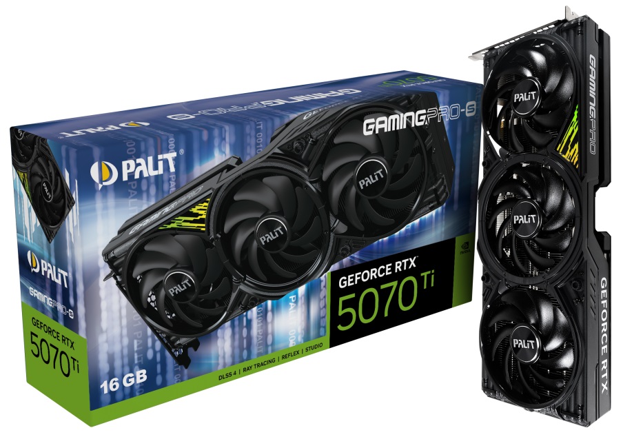 VCPA-RTX5070TI-GPROS-16G PALIT RTX5070Ti GAMINGPRO-S 16GB GDDR7 256bit 3-DP HDMI NE7507T019T2-GB2031U