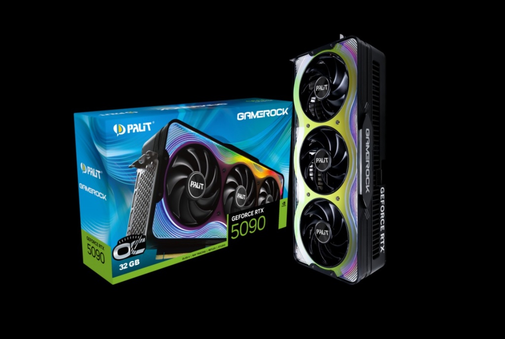 VCPA-RTX5090-GROC-32G PALIT RTX5090 GAMEROCK OC 32GB GDDR7 512bit 3-DP HDMI ARGB NE75090S19R5-GB2020G