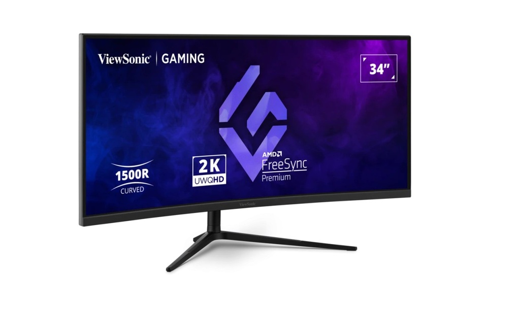 MNV-VX3418C-2K ViewSonic 34' Curved 3440x1440, 180Hz 1ms 1500R, HDR10,Adaptive Sync,2x HDMI,2x DP,Speaker,VESA 100 VX3418-2K Office Gaming Ultra Wide Monitor,3YARW