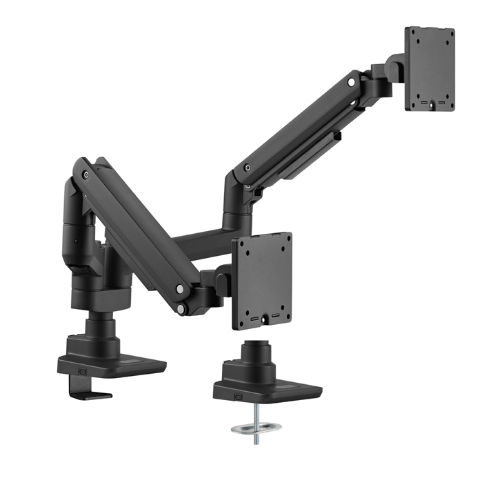 [MABT-LDT69-C024P2-BL] MABT-LDT69-C024P2-BL Brateck Fabulous Pole-Mounted Gas Spring Dual Monitor Arm Fit Most 17'-35' Monitors, Up to 20kg per screen VESA 75x75/100x100 Fine Texture Black （LS）