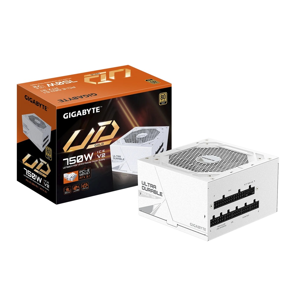 [PSG-UD750GMPG5ICE] PSG-UD750GMPG5ICE Gigabyte UD750GM ICE PG5 750W ATX PSU Power Supply  80+ Gold >90%  Black Flat Cables Single +12V Rail Japanese  >100K Hrs (NEW)
