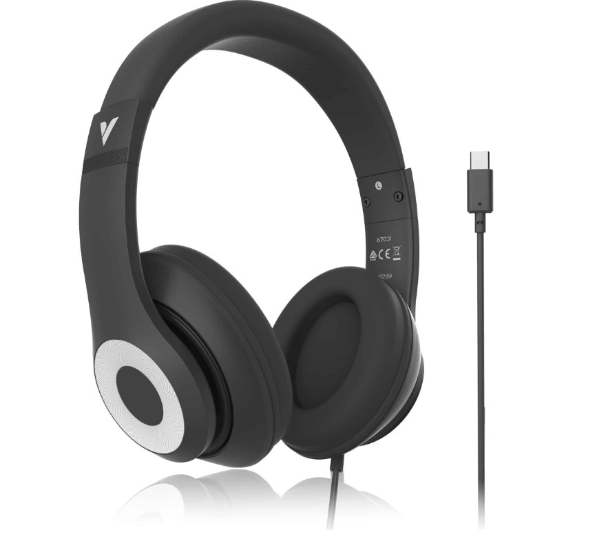 SPV-67031 Verbatim Audio Headphone Mic Classic Type C - Black, Clear Sound, Comfort, Robust Construction, Easy modern connection. Headset. Office & School 2025