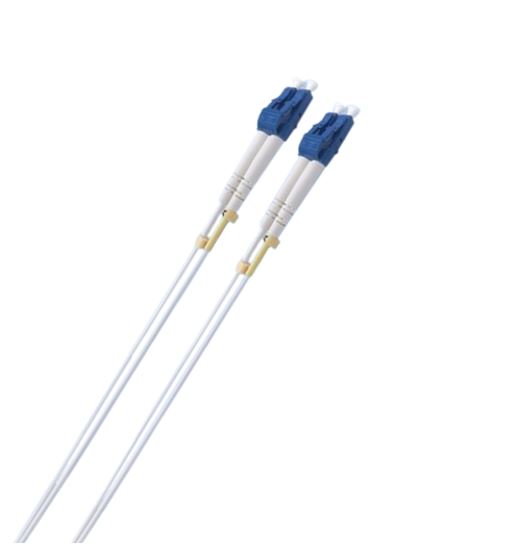 CB8W-LCUPCWHITE-3M 8ware 3m LC-LC OS2 Single Mode Dual-Core Fibre / Fiber Optic Cable UPC Duplex Armoured Low Smoke Zero Halogen (LSZH) Jacket White