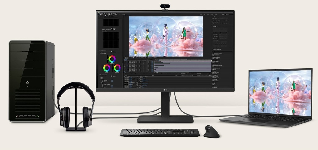 MNL-27BA650-B LG 27' Full HD IPS 100Hz Monitor, 1920x1080, Built-in Power&Speaker, USB-C 65W PD, Reader Mode, Flicker Safe, Versatile Stand Tilt/Height/Swivel/Pivot