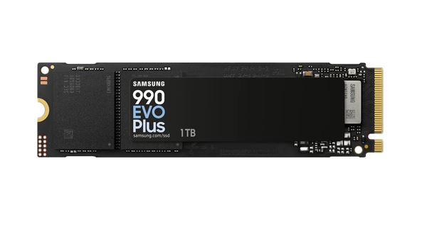 HBS-990EVOP-1TB Samsung 990 EVO Plus 1TB PCIe Gen5 NVMe SSD 7150MB/s 6300MB/s R/W 850K/1350K IOPS 600TBW 1.5M hrs V-NAND TLC AES 256-bit Encryption 5yr wty
