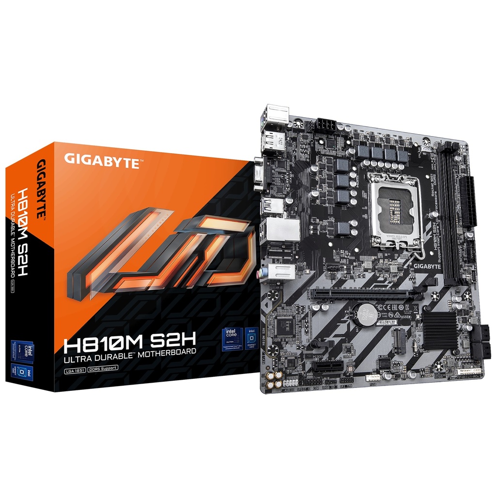 MBG-H810MS2H Gigabyte H810M S2H  Intel LGA 1851 ATX Motherboard, 2x DDR5 ~128GB, 1x PCI-E x16, 1x PCI-E x1, 1x M.2, 4x SATA, 3x USB 3.2, 3x USB 2.0