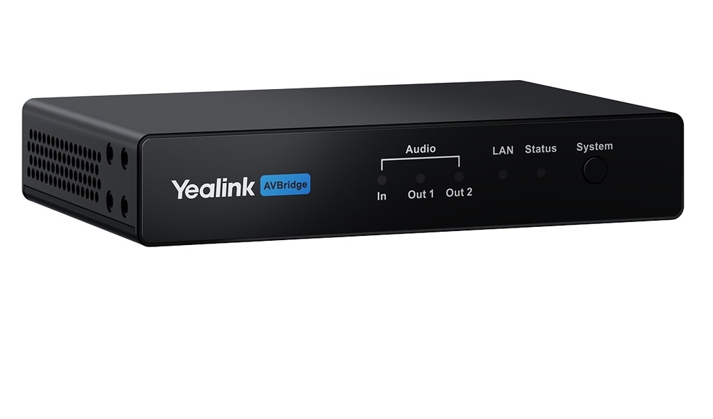 IPY-AVBRIDGE Yealink AVBridge Dante audio interface, MVC840 MVC860, CM50/CM20 ceiling microphones, VCM36-W microphones, 2x2 Dante, AES67, USB AV bridge, BYOD