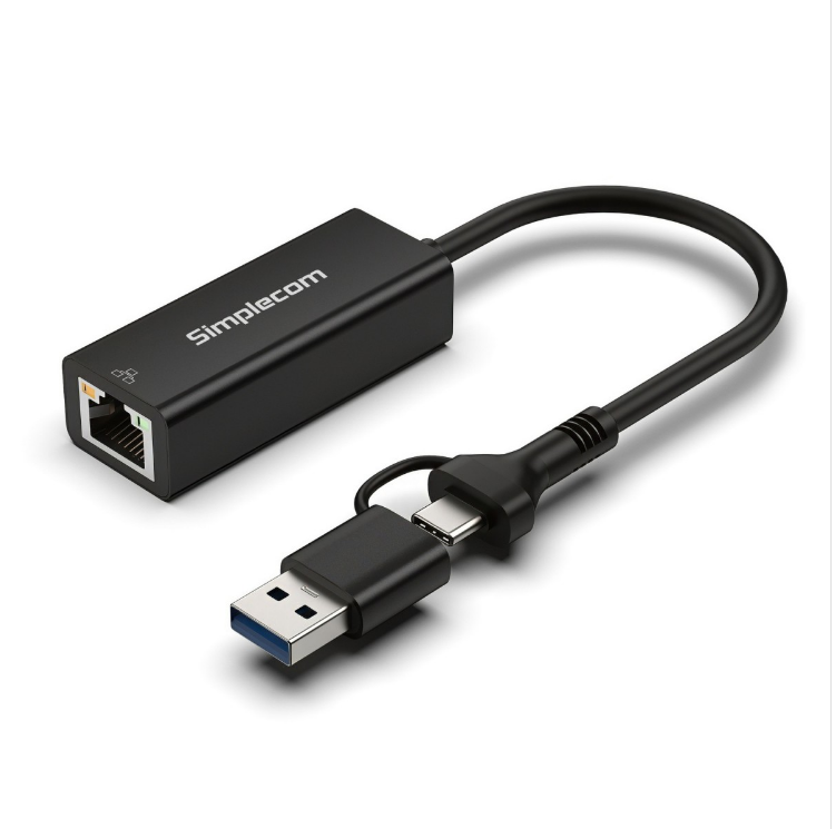 [HXSI-NU315C] HXSI-NU315C Simplecom NU315C SuperSpeed USB-C and USB-A to Gigabit Ethernet Adapter
