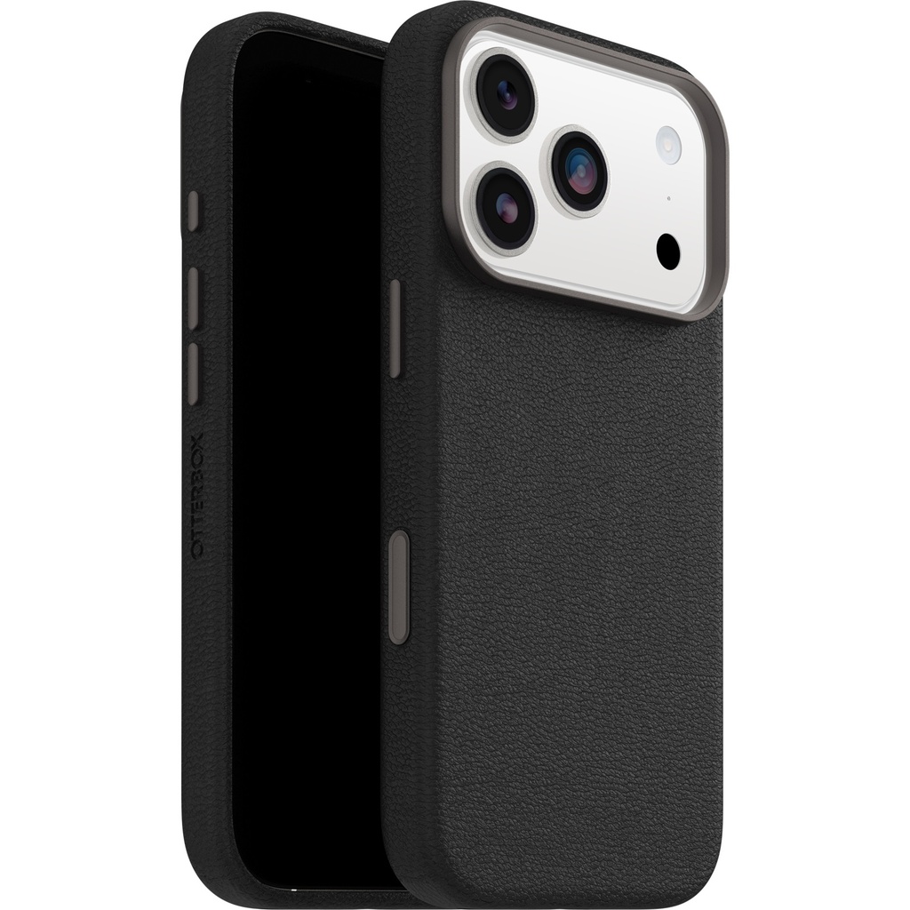 MPA-77-99045 OtterBox Symmetry Cactus Leather MagSafe Apple iPhone 18 Pro / iPhone 17 Pro (6.3') Case Noir Ash (Black) - (77-99045), 7 Years Warranty
