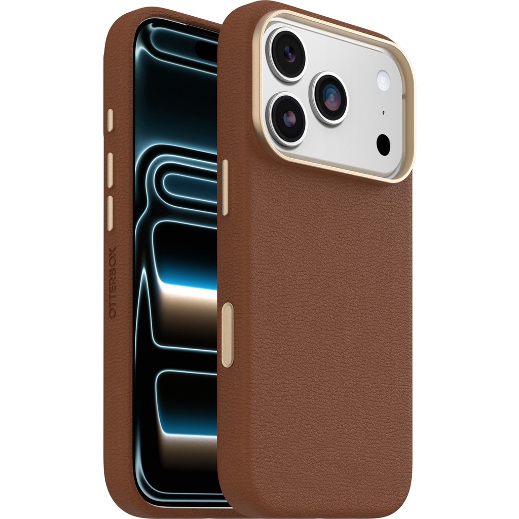 MPA-77-99049 OtterBox Symmetry Cactus Leather MagSafe Apple iPhone 18 Pro / iPhone 17 Pro (6.3') Case Desert Saddle (Brown) - (77-99049), 7 Years Warranty