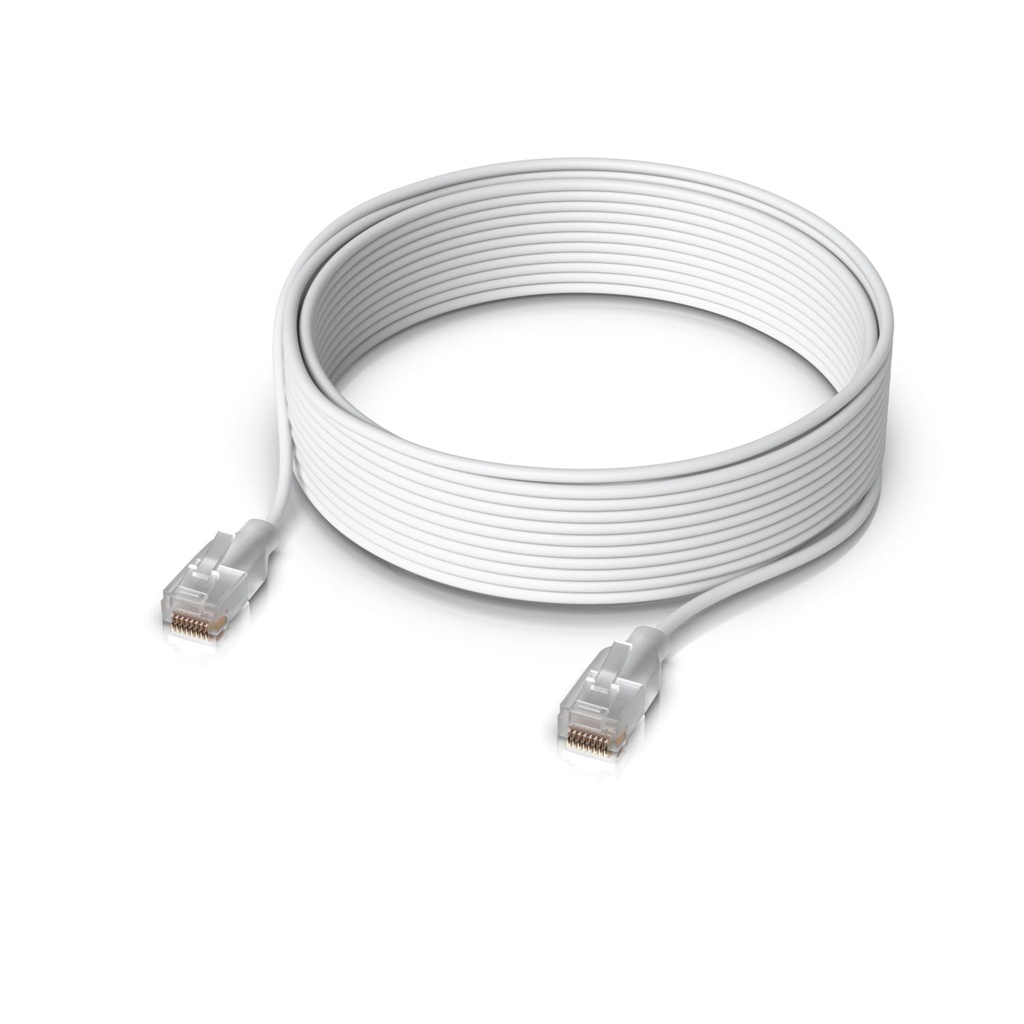 NHU-PATCH-EL-15M-W Ubiquiti UniFi Etherlighting Patch Cable, Length 15m, White, Nano-Thin Patch Cable With 10 GbE Support, Designed To Showcase Etherlighting Effects.