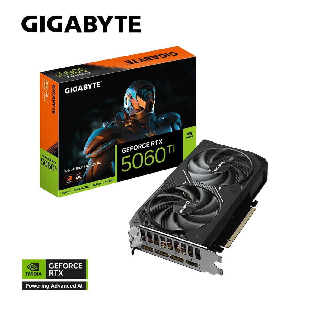 [VCG-N506TWF2MAXOC-8GD] VCG-N506TWF2MAXOC-8GD Gigabyte GeForce RTX™ 5060 Ti WINDFORCE MAX OC 8G, 2587 MHz, CUDA 4608, 28 Gbps, GDDR7, 128 bit, PCI-E 5.0, PSU 650W, DisplayPort 2.1b *3 HDMI 2.1b *1