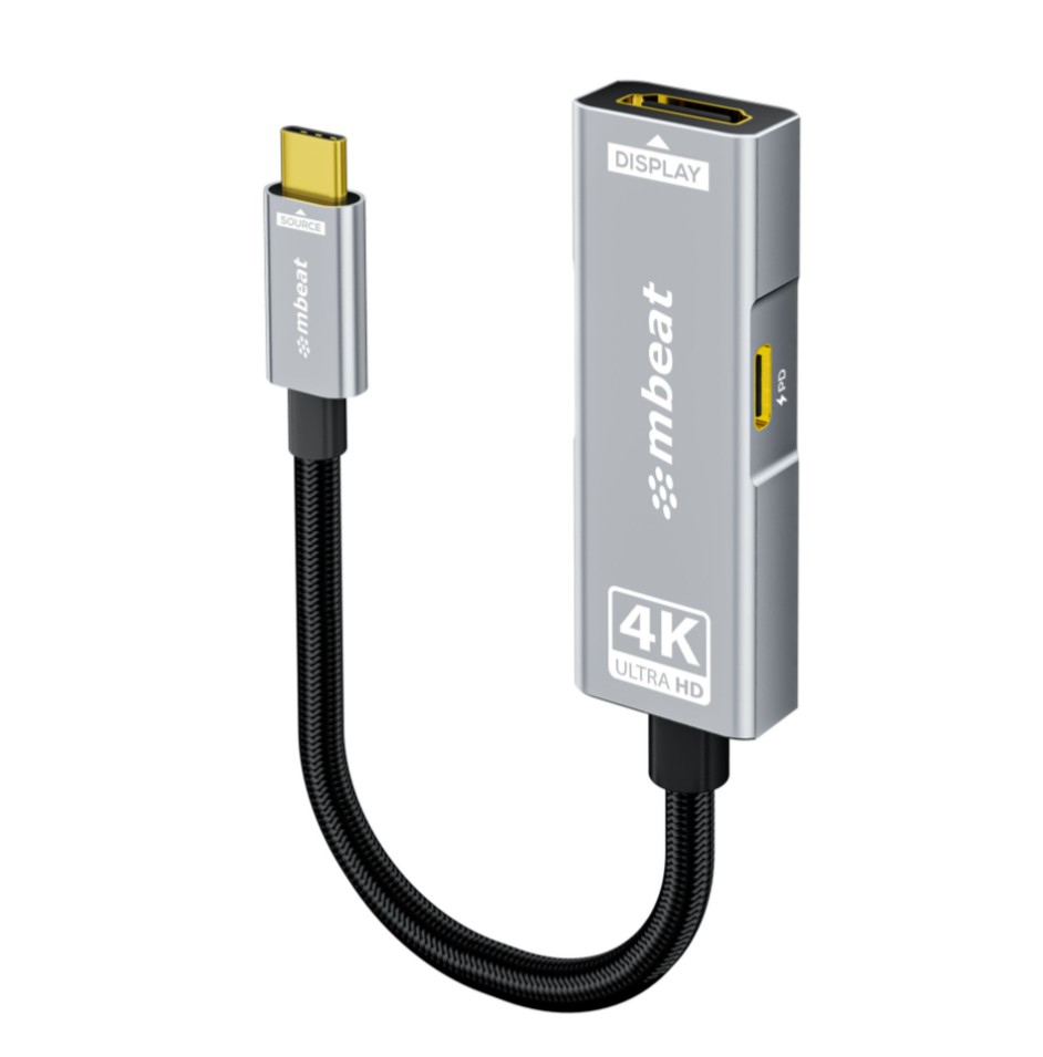 [USMB-XAD-PCHD] USMB-XAD-PCHD mbeat® Tough Link USB-C to HDMI Adapter with 100W PD - Space Grey  5V-20V/5A, 100W PD  Up to 4K (3840 x 2160) @60Hz