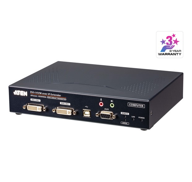 KVA-KE6940AT-AX-U Aten DVI Dual Display KVM over IP Transmitter With SFP Fibre Optic network Connection