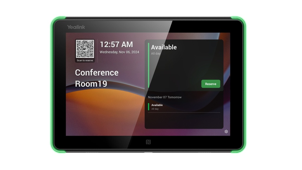 IPY-ROOMPANEL-E2 Yealink Roompanel Android based Scheduling Panel 8-inch, flush mount kit for wall or glass, 20° Tilt, PSU included, Yealink Platform, Microsoft Teams,