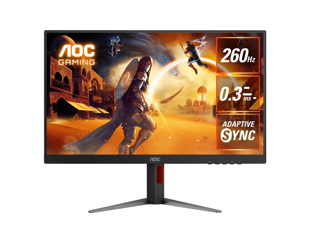 MNAO-Q27G4Z AOC 27' Gaming Monitor – QHD 260Hz (OC), 0.3ms MPRT, IPS panel, 118% sRGB, 1.07B colors, DP 1.4+DSC, HDMI 2.0, Delta E<2, fully adjustable stand (LS)