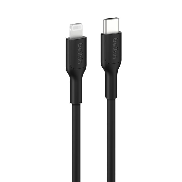 [MPA-CAA021FQ1MBK] MPA-CAA021FQ1MBK Belkin BoostCharge Lightning to USB-C Cable (1M) - Black (CAA021FQ1MBK), 3A/15W, 480Mbps, 300K+ Bends, Apple iPhone, iPad, 2 Years Warranty
