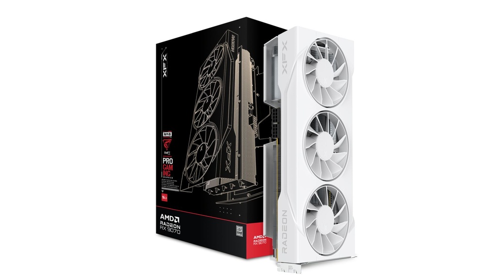 [VCX-RX9070XT-16GB-WH] VCX-RX9070XT-16GB-WH XFX Swift AMD Radeon RX 9070XT White Triple fan Gaming Edition with 16GB GDDR6 HDMI 3xDP, AMD RDNA™ 4 (RX-97TSWF3W9)