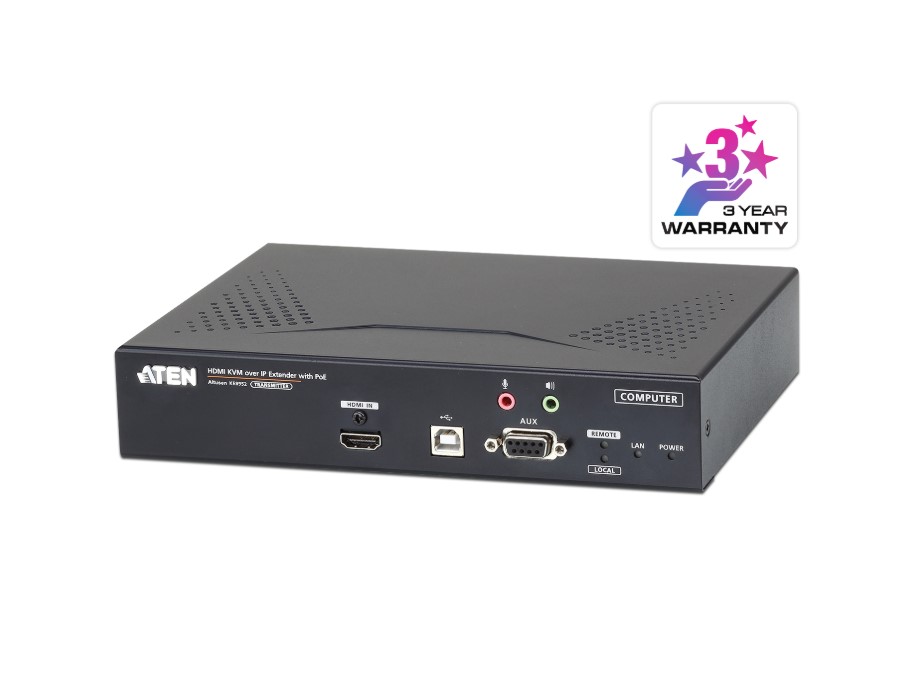 [KVA-KE8952T] KVA-KE8952T Aten 4K HDMI Single Display KVM over IP Transmitter with Power over Ethernet, power adapter not included