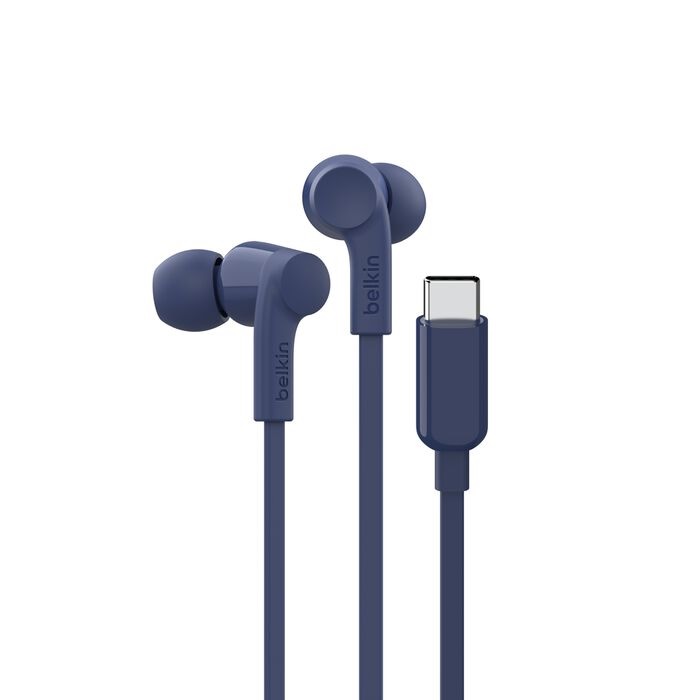 [MPA-G3H0002FQBLV2] MPA-G3H0002FQBLV2 Belkin SoundForm USB-C Wired Earbuds With Adjustable Volume Limiter - Blue(G3H0002fqBLV2),IPX5-Rated,10mm Drivers,Built-in Microphone,2 Years Warranty