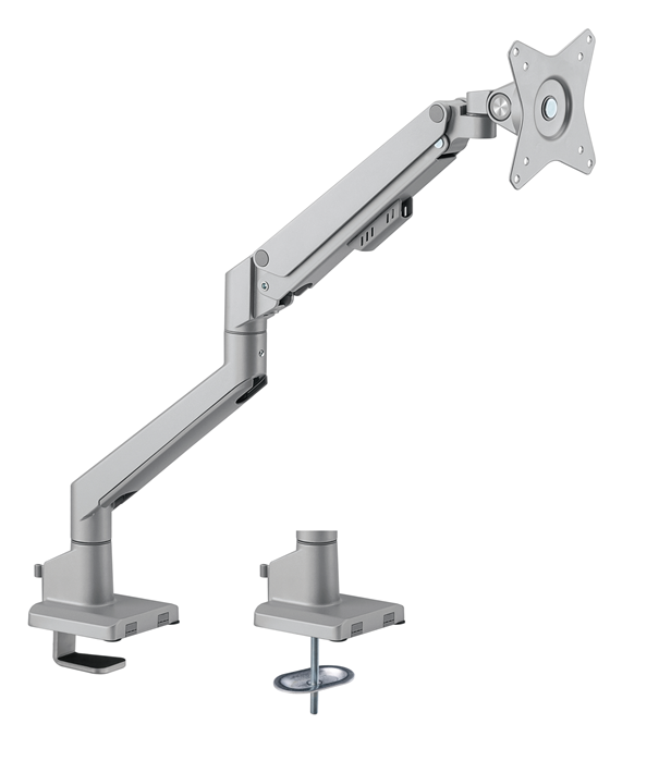 [MABT-LDT62-C012-SL] MABT-LDT62-C012-SL Brateck Single Monitor Thin Gas Spring Monitor Arm Fit Most 17'-32' Monitors, Up to 9kg per screen VESA 75x75/100x100 Matte Silver