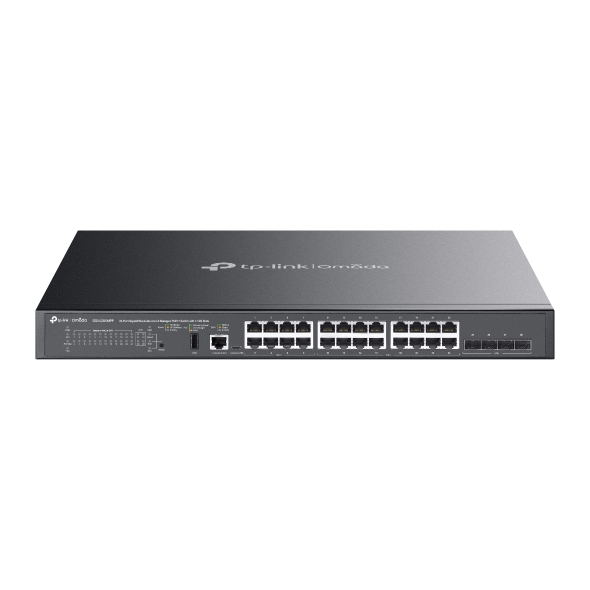 NWTL-SG5428XMPP TP-Link SG5428XMPP Omada 24-Port Gigabit Stackable Lite L3 Managed PoE++ Switch with 4× 10G Slots