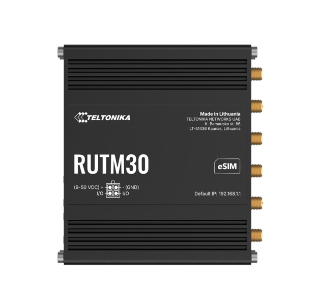 NHT-RUTM30 Teltonika RUTM30 Compact 5G Router, 5G dual SIM cellular, 2 Gigabit Ethernet ports, Dual-Band Wi-Fi, Backward Compatible with 4G, PSU included