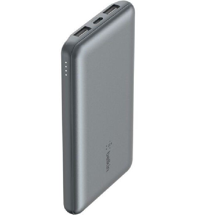 [MPA-BPB011BTGY] MPA-BPB011BTGY LS Belkin BoostCharge 10k mAh Power Bank (Triple-Port)+USB-C to USB-A Cable -Space Grey(BPB011btGY),2xUSB-A(12W),1xUSB-C(15W), $2500 CEW,2 Years Warra