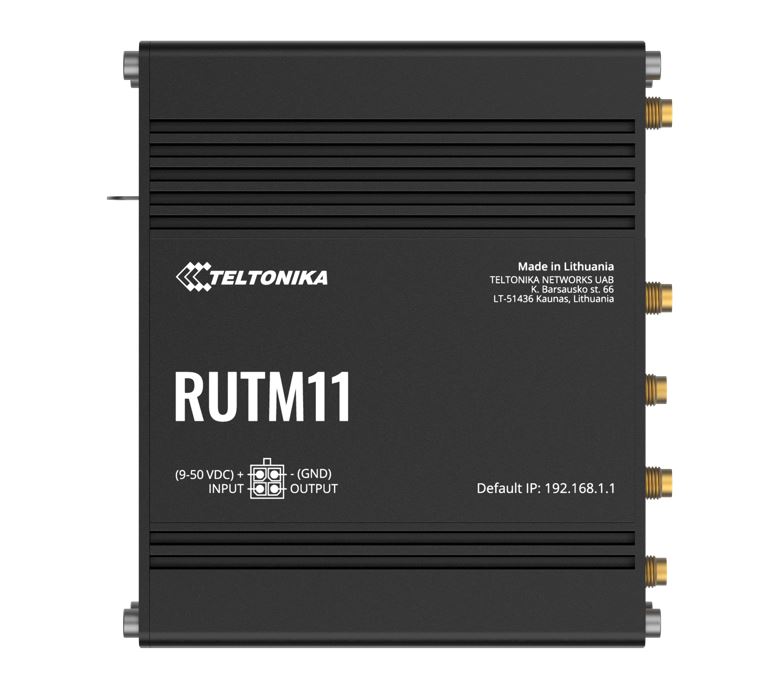 NHT-RUTM11 Teltonika RUTM11 Industrial 4G LTE Dual-band Wi-Fi, 4 x Gigabit RJ45 ports, USB, and up to 128 tag/port-based VLANs, PSU included