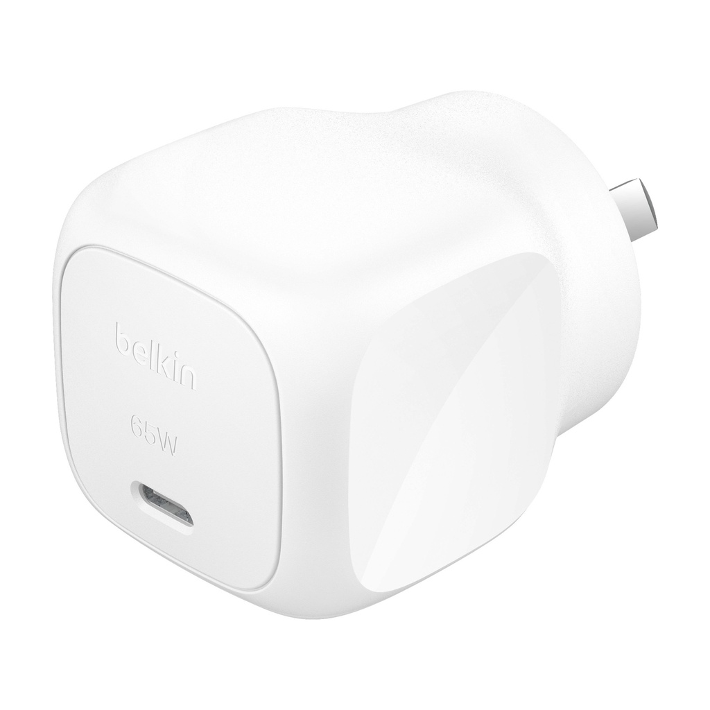 [MPA-WCA011AUWH] MPA-WCA011AUWH Belkin BoostCharge 65W USB-C PD 3.1 Cubic Wall Charger - White (WCA011auWH),Best for Phones,Laptop & Tablets, $2500 CEW, 2 Years Warranty