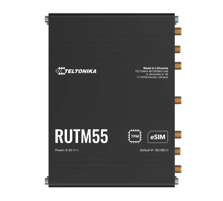 NHT-RUTM55 Teltonika RUTM55 Dual 5G Router, Dual SIM & eSIM™, Telit 5G Modem, Auto-Failover, Ethernet, Serial (RS232, RS485), 3-PIN POWER INPUT