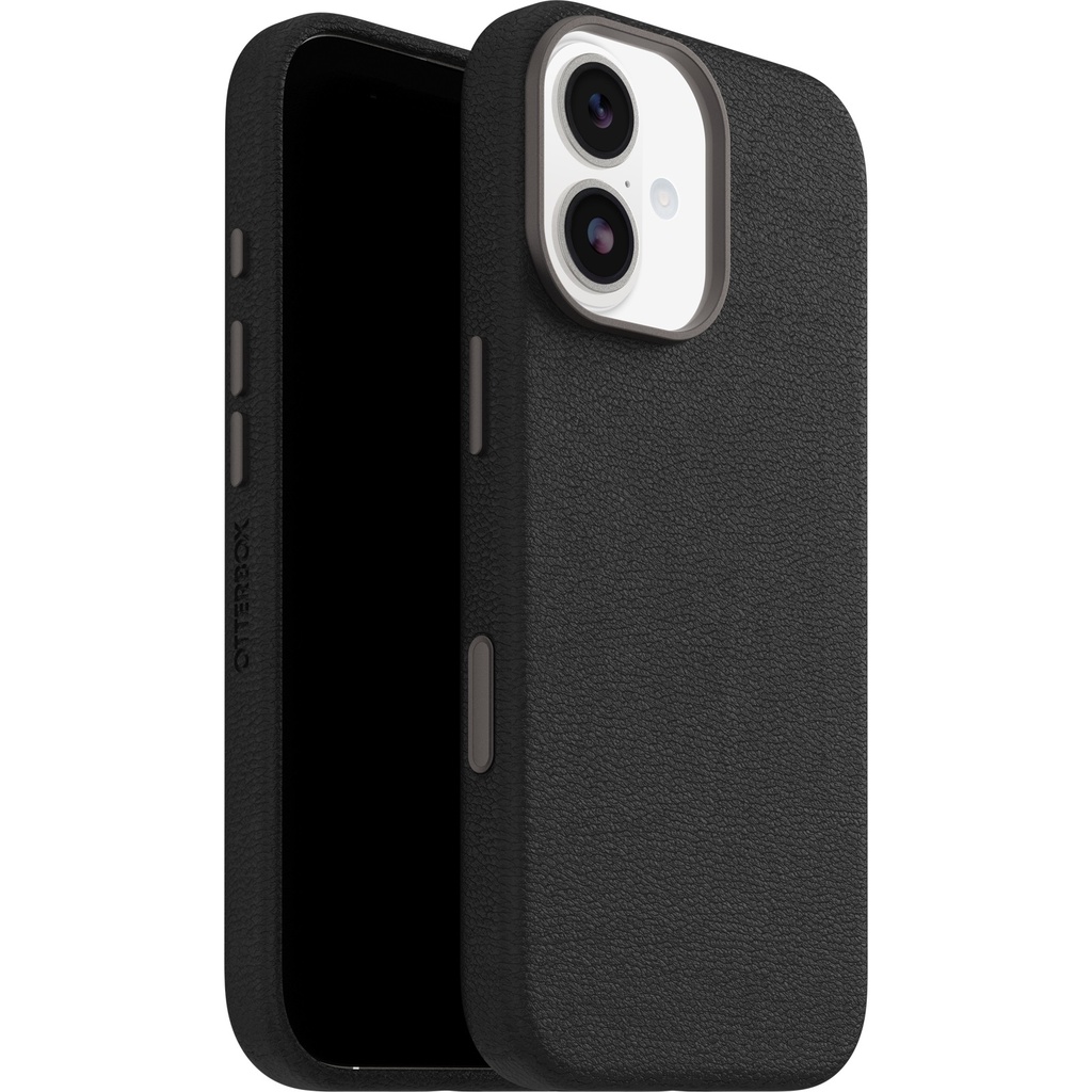 MPA-77-99013 OtterBox Symmetry Cactus Leather MagSafe Apple iPhone 17 (6.3') Case Noir Ash (Black) - (77-99013), DROP+ 3X Military Standard, 7 Years Warranty