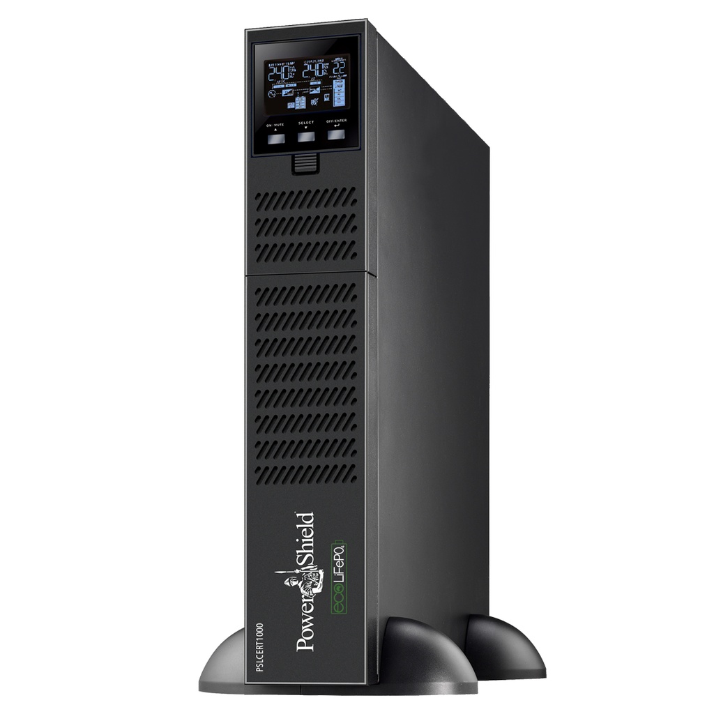 PowerShield LiFePO4 Centurion RT 1000VA/900W - 10Amp, 4 AUS sockets, hot-swappable batteries, 2-year warranty