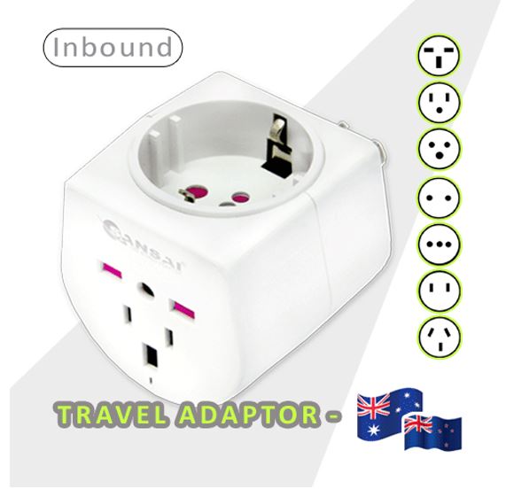 UPSA-STV-017 Sansai Universal Travel Adaptor 10A 240V 2400W 50Hz compatible for UK/USA/China/Japan/Italy and more other countries travel in Australia & New Zealand