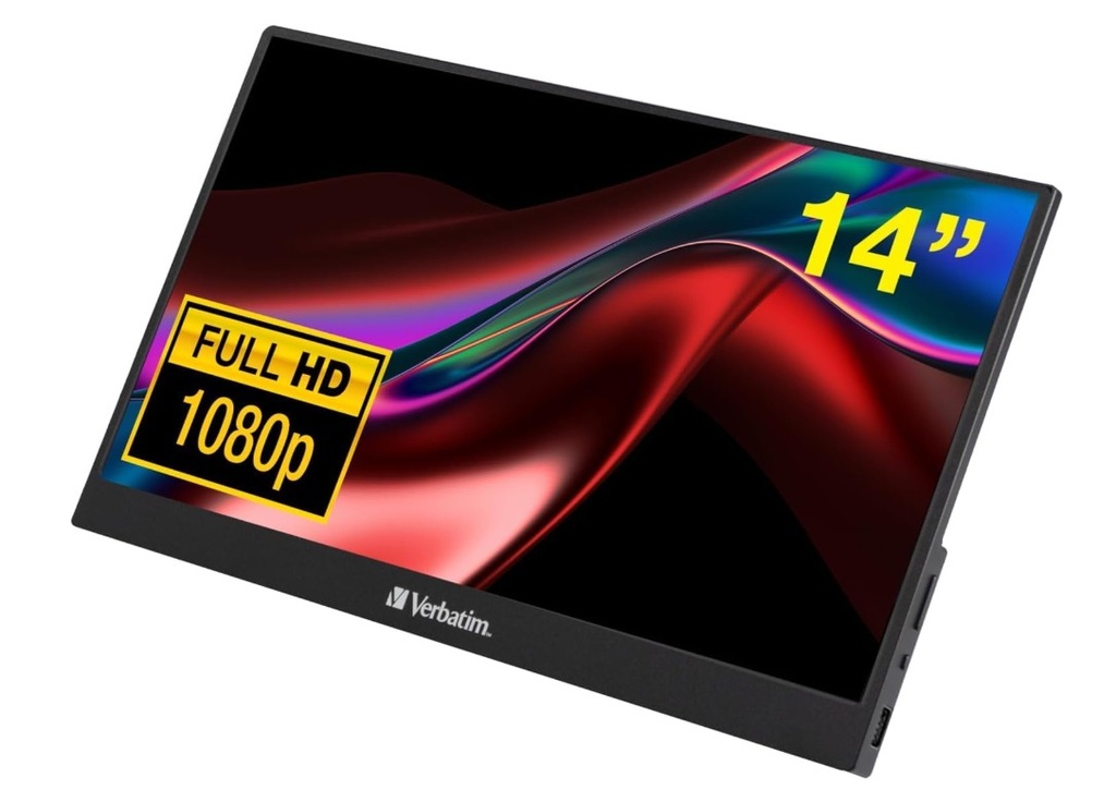 MNV-49591 Verbatim 14' IPS FHD 1920x1080 - HDR, 60Hz HDMI USB-C Capacitive Touch Panel Portable Monitor
